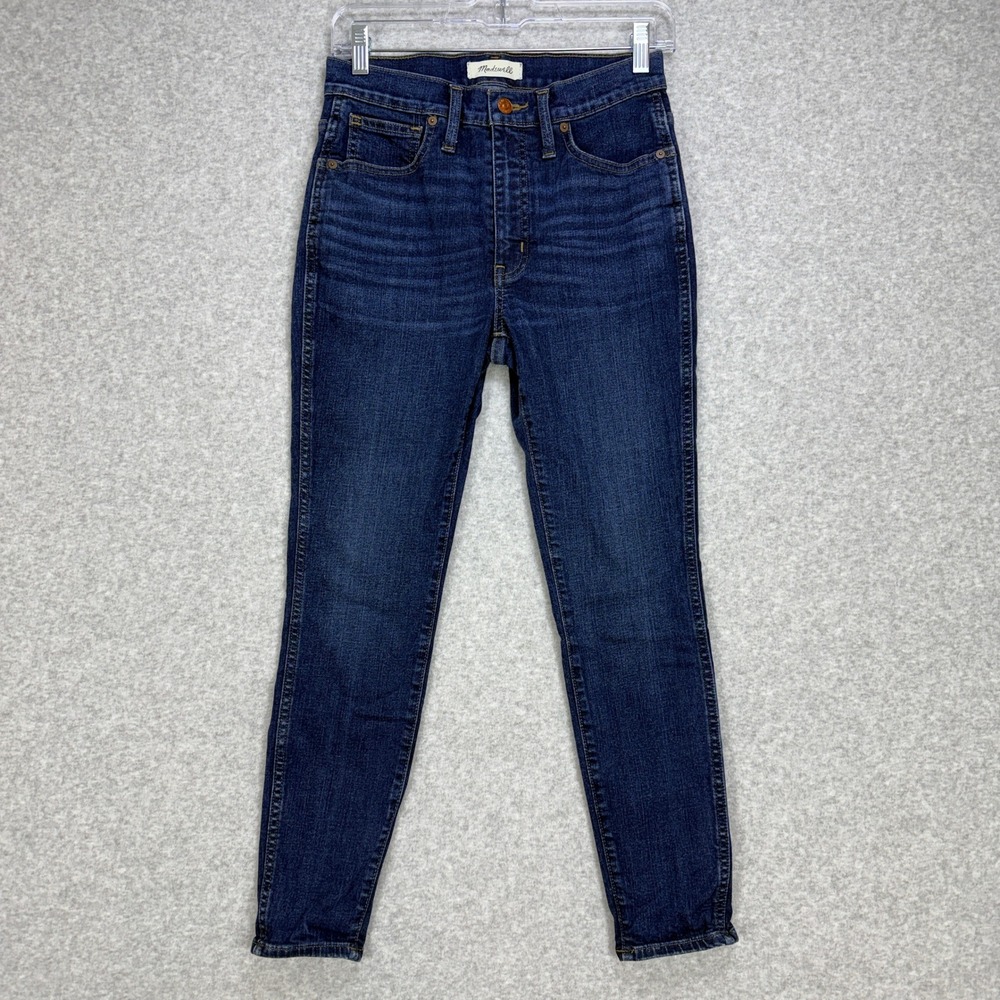 Madewell 10" High-Rise Skinny Jeans Women 27P Blue Dark Wash Denim Petite